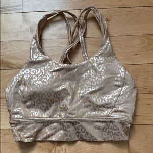 Buffbunny Rosa Gold Metallic Leopard Sports Bra - Medium